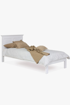 Fehér tömör borovi fenyő egyszemélyes ágy 90x200 cm Provence stílusban